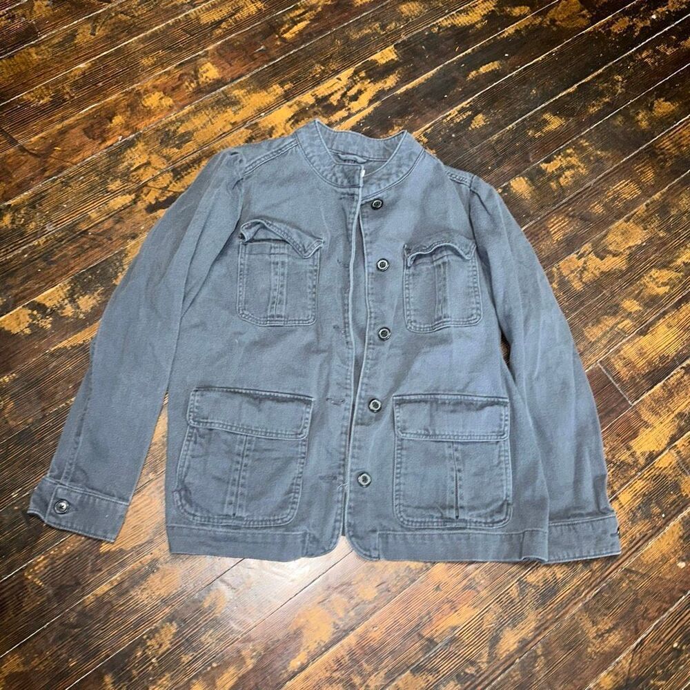 Old Navy gray elevated basics minimalist L tall denim jacket